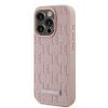 Karl Lagerfeld KLHMP15LPKHPORPP iPhone 15 Pro 6.1 hardcase różowy/pink Leather Monogram Metal Logo MagSafe